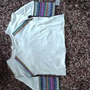 Boho Jamaican Colors Heather Top NWT large